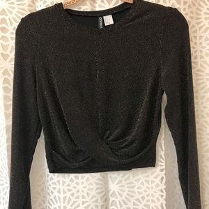 NWT H&M Divided Gold Metallic Crop Top Size Medium